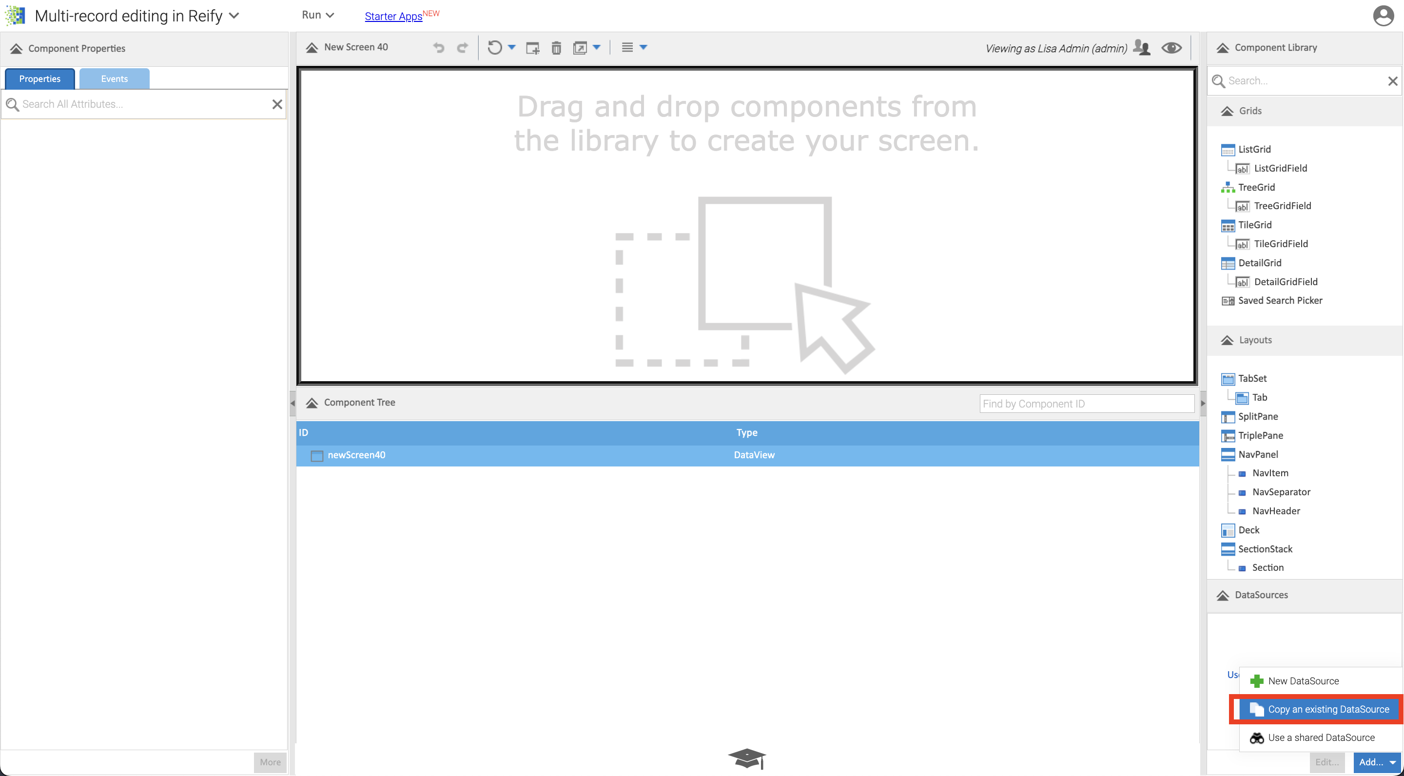 Setting up DataSources in Reify