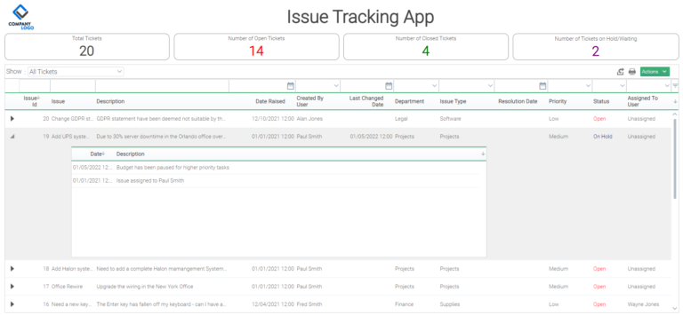 Issue tracking app